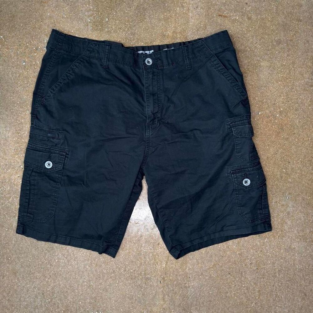 Iron Flex Black Cargo Shorts Mens Size 38 Utility Casual Workwear